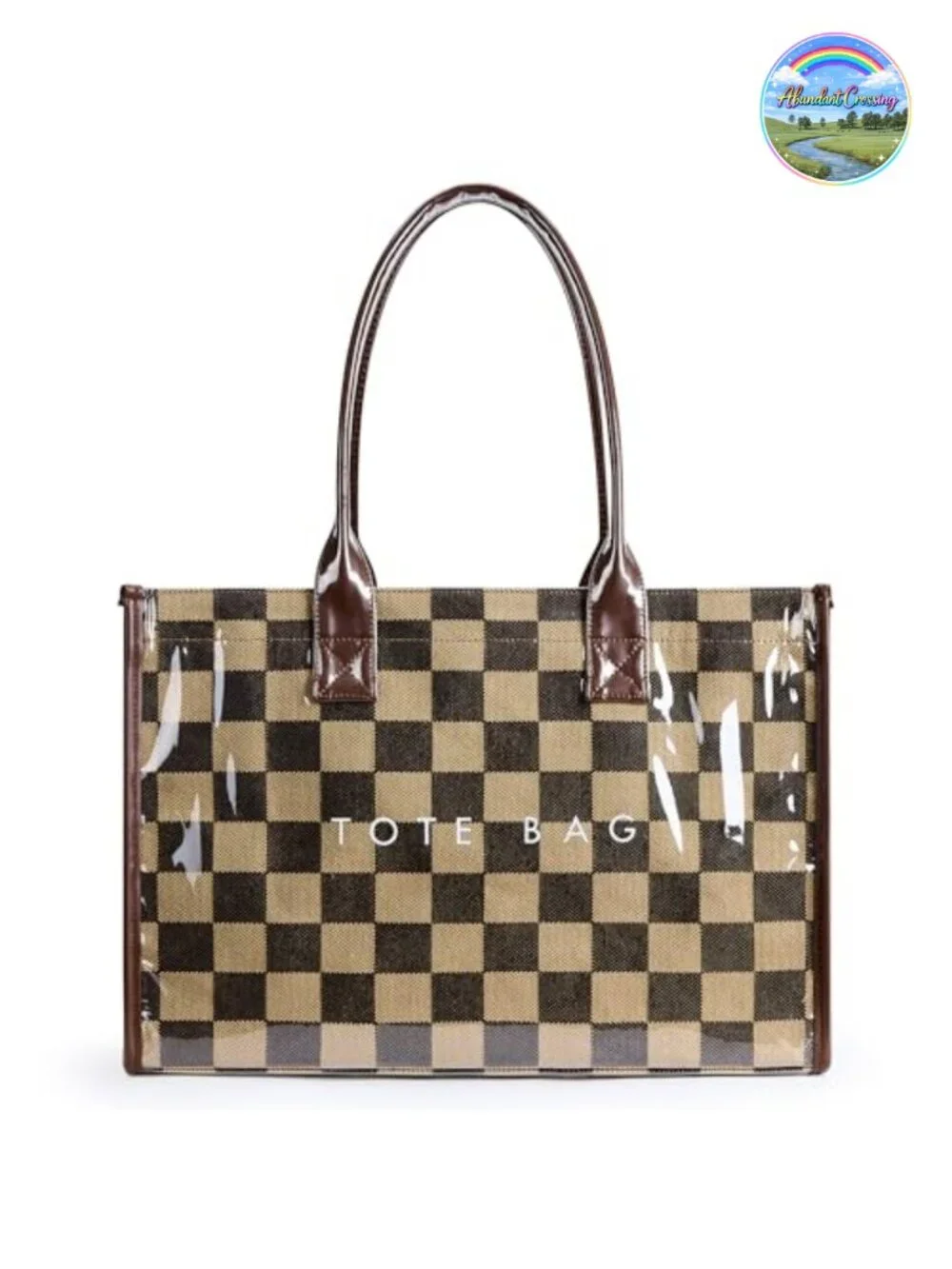 PVC Tote Bag Women Kraft Paper Work Handbags Purses with Top Handle
